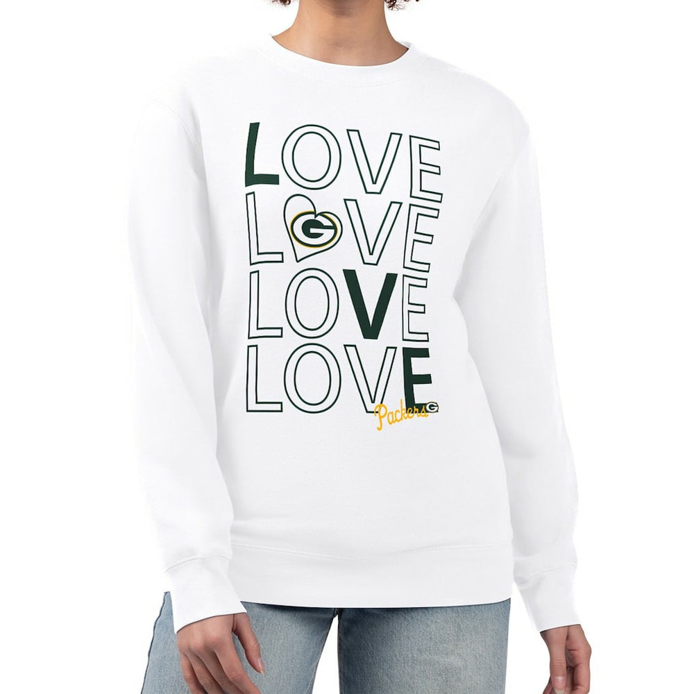 Green Bay Packers G-III 4Her by Carl Banks Women's Lots of Love Graphic Fleece Pullover Sweatshirt | NFL On sale
