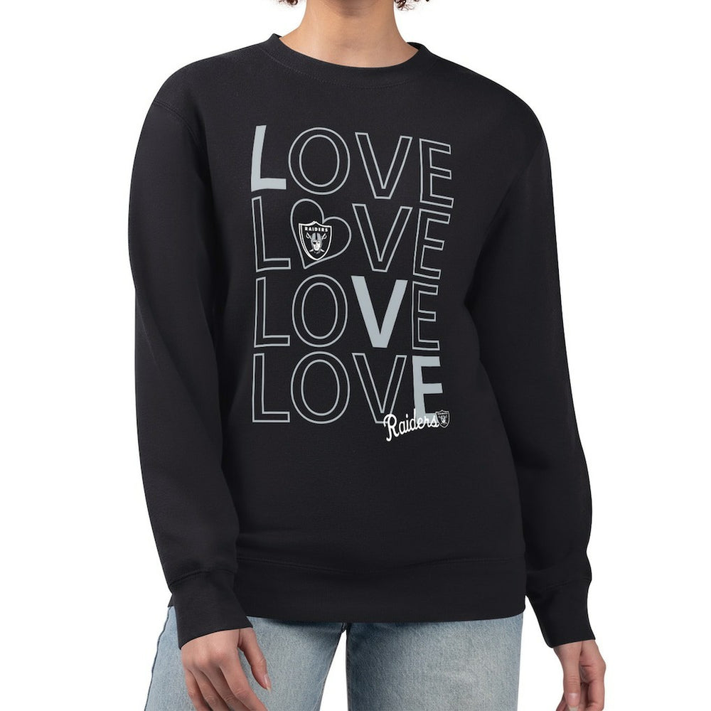 Las Vegas Raiders G-III 4Her by Carl Banks Women's Lots of Love Graphic Fleece Pullover Sweatshirt | NFL Sale