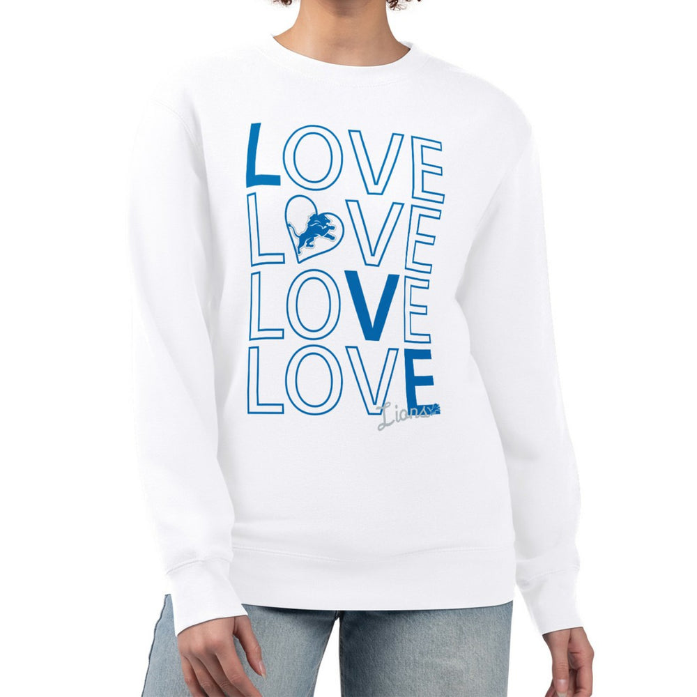Detroit Lions G-III 4Her by Carl Banks Women's Lots of Love Graphic Fleece Pullover Sweatshirt | NFL Online