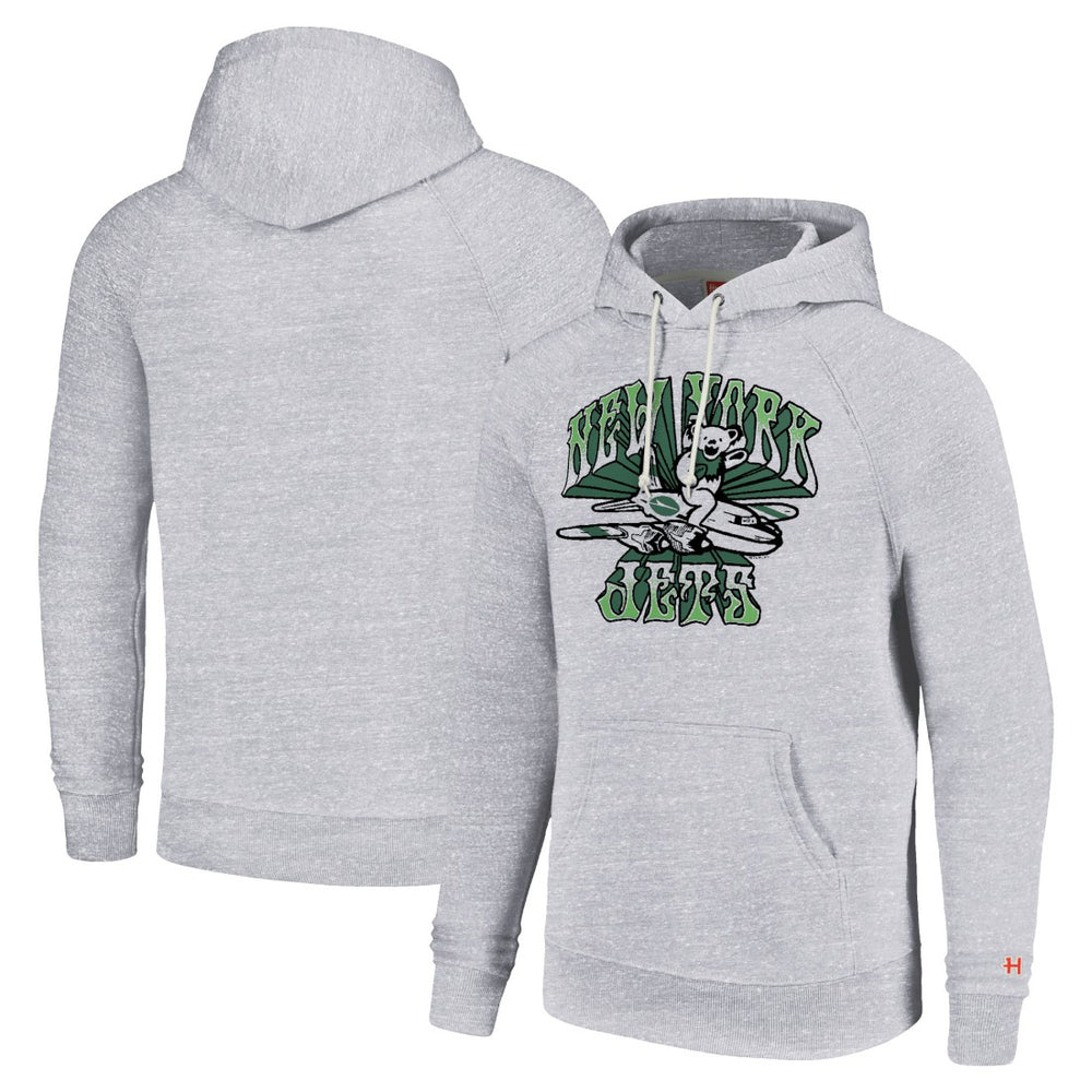 New York Jets Homage Unisex Grateful Dead Tri-Blend Pullover Hoodie | NFL Outlet