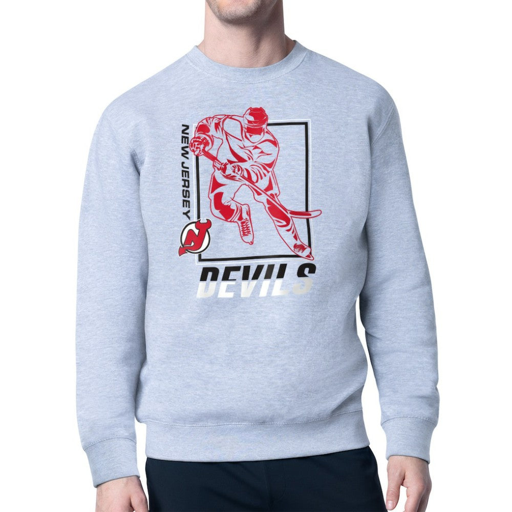 New Jersey Devils Starter Player Grid Fleece Pullover Sweatshirt - NHL Sweatshirts