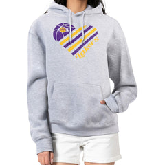 Los Angeles Lakers G-III 4Her by Carl Banks Women's Heart Pullover Hoodie - Heather Gray cheap | NBA
