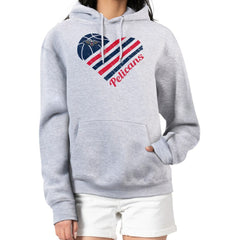 Heather Gray New Orleans Pelicans G-III 4Her by Carl Banks Women's Heart Pullover Hoodie - Heather Gray on sale | NBA