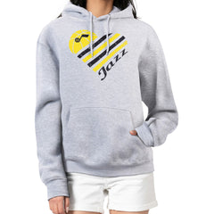 Utah Jazz G-III 4Her by Carl Banks Women's Heart Pullover Hoodie - Heather Gray outlet | NBA