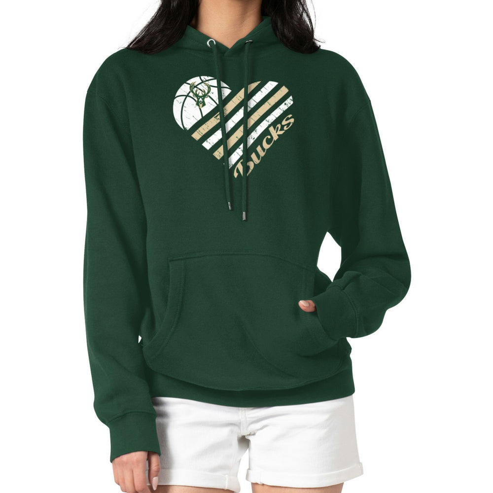 Milwaukee Bucks G-III 4Her by Carl Banks Women's Heart Pullover Hoodie - Green cheap | NBA