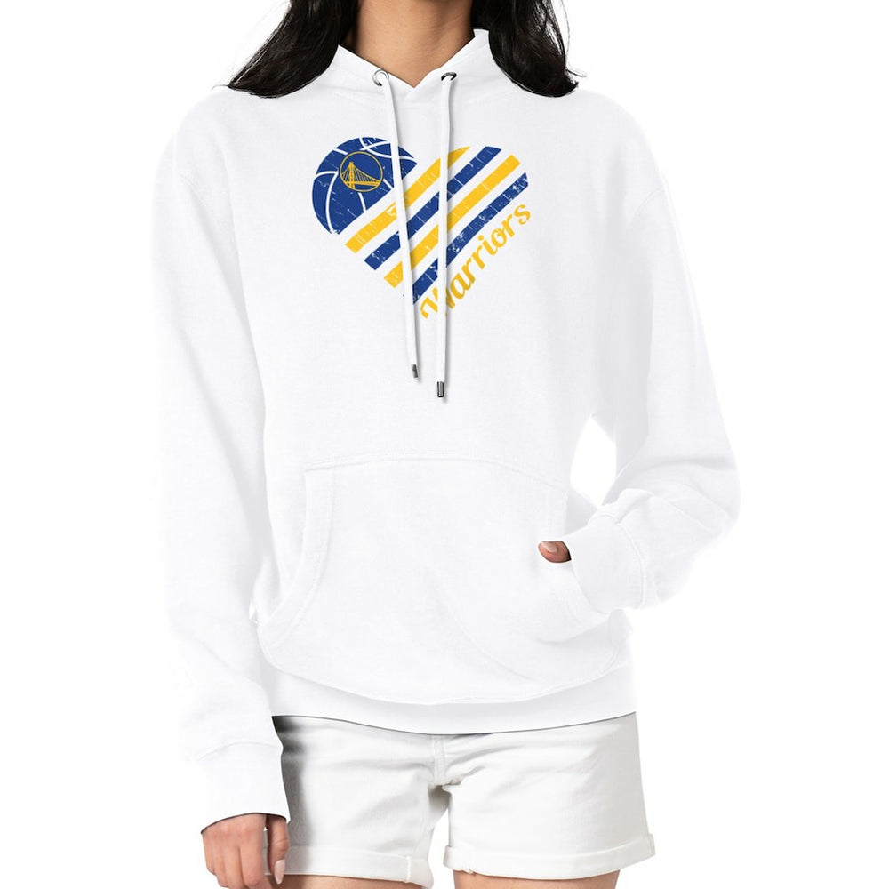 White Golden State Warriors G-III 4Her by Carl Banks Women's Heart Pullover Hoodie - White shop | NBA