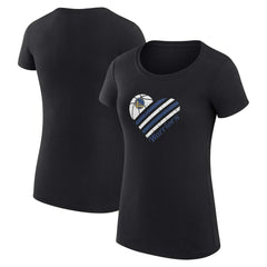 Black Golden State Warriors G-III 4Her by Carl Banks Women's Super-Slim Fit Lightweight Heart T-Shirt sale | NBA