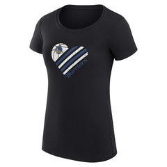 Black Golden State Warriors G-III 4Her by Carl Banks Women's Super-Slim Fit Lightweight Heart T-Shirt sale | NBA