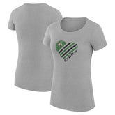 Heather Gray Boston Celtics G-III 4Her by Carl Banks Women's Super-Slim Fit Lightweight Heart T-Shirt | NBA