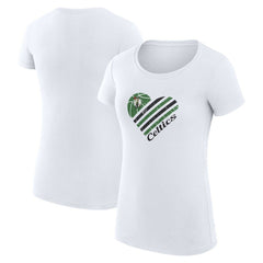White Boston Celtics G-III 4Her by Carl Banks Women's Super-Slim Fit Lightweight Heart T-Shirt | NBA