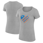 Heather Gray Oklahoma City Thunder G-III 4Her by Carl Banks Women's Super-Slim Fit Lightweight Heart T-Shirt | NBA