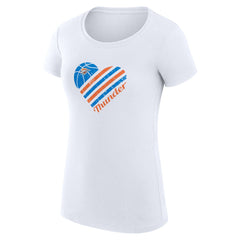 White Oklahoma City Thunder G-III 4Her by Carl Banks Women's Super-Slim Fit Lightweight Heart T-Shirt | NBA