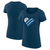 Navy Oklahoma City Thunder G-III 4Her by Carl Banks Women's Super-Slim Fit Lightweight Heart T-Shirt | NBA