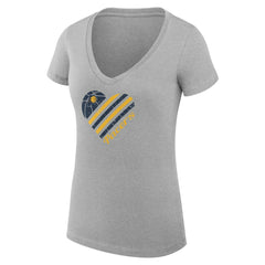 Heather Gray Indiana Pacers G-III 4Her by Carl Banks Women's Super-Slim Fit Lightweight Heart V-Neck T-Shirt | NBA