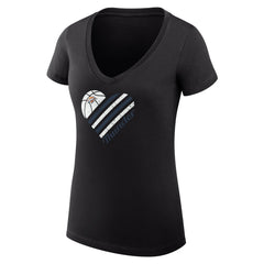 Black Oklahoma City Thunder G-III 4Her by Carl Banks Women's Super-Slim Fit Lightweight Heart V-Neck T-Shirt | NBA