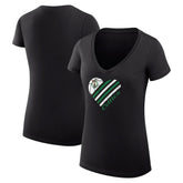 Black Boston Celtics G-III 4Her by Carl Banks Women's Super-Slim Fit Lightweight Heart V-Neck T-Shirt | NBA