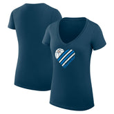 Navy Oklahoma City Thunder G-III 4Her by Carl Banks Women's Super-Slim Fit Lightweight Heart V-Neck T-Shirt | NBA