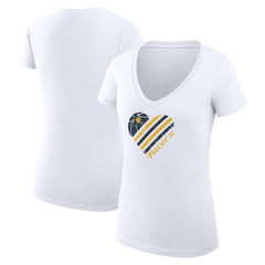 White Indiana Pacers G-III 4Her by Carl Banks Women's Super-Slim Fit Lightweight Heart V-Neck T-Shirt | NBA