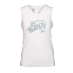 White Indiana Pacers Levelwear Women's Paisley Sweep V-Neck Tank Top | NBA