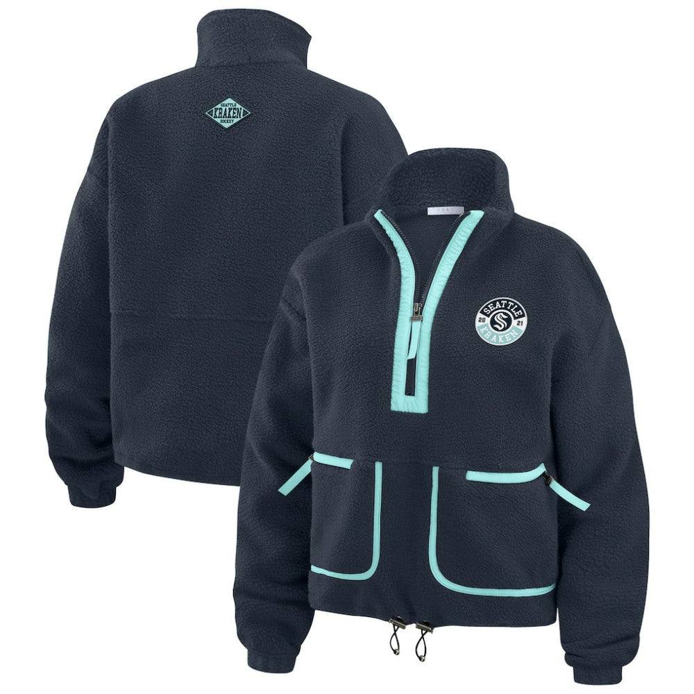 Seattle Kraken WEAR by Erin Andrews Women's Polar Fleece Half-Zip Jacket - NHL Jackets