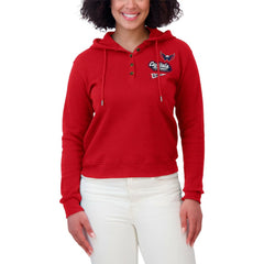 Washington Capitals WEAR by Erin Andrews Women's Waffle-Knit Pullover Hoodie - NHL Hoodies