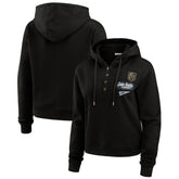 Vegas Golden Knights WEAR by Erin Andrews Women's Waffle-Knit Pullover Hoodie - NHL Hoodies
