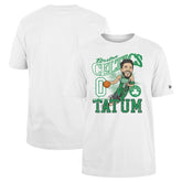 White Jayson Tatum Boston Celtics Caricature Player T-Shirt | NBA