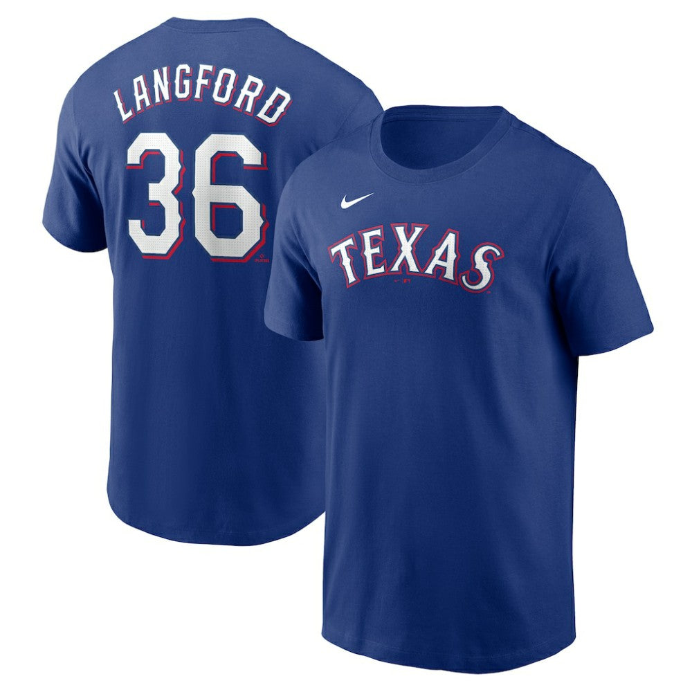 Wyatt Langford Texas Rangers Nike Fuse Name & Number T-Shirt - MLB T-shirts