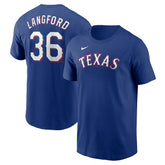 Wyatt Langford Texas Rangers Nike Fuse Name & Number T-Shirt - MLB T-shirts