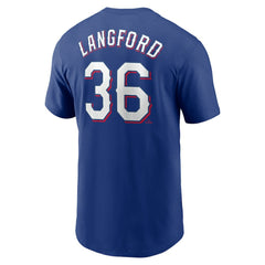 Wyatt Langford Texas Rangers Nike Fuse Name & Number T-Shirt - MLB T-shirts