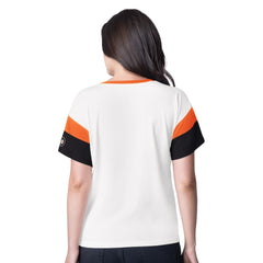 Philadelphia Flyers G-III 4Her by Carl Banks Women's Rink Oversized Rhinestone V-Neck T-Shirt - NHL T-shirts