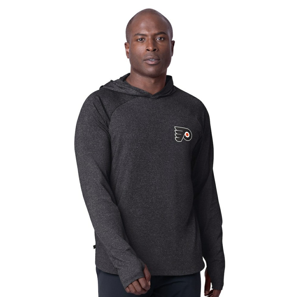 Philadelphia Flyers MSX by Michael Strahan Fast Track Raglan Long Sleeve Hoodie T-Shirt - NHL T-shirts
