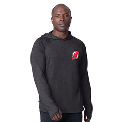 New Jersey Devils MSX by Michael Strahan Fast Track Raglan Long Sleeve Hoodie T-Shirt - NHL T-shirts