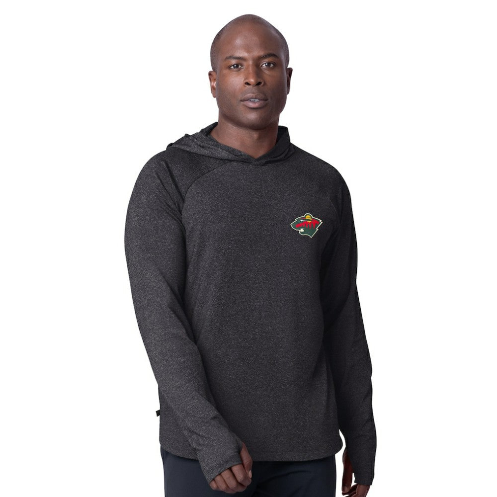 Minnesota Wild MSX by Michael Strahan Fast Track Raglan Long Sleeve Hoodie T-Shirt - NHL T-shirts