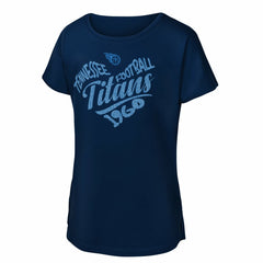 Tennessee Titans Girls Youth Script Heart Dolman T-Shirt | NFL Discount