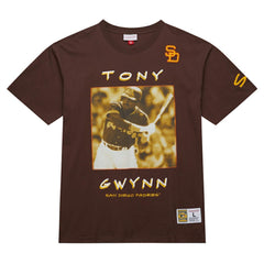 Tony Gwynn San Diego Padres Mitchell & Ness Cooperstown Collection Heavyweight Premium Player Vintage Logo T-Shirt - MLB T-shirts