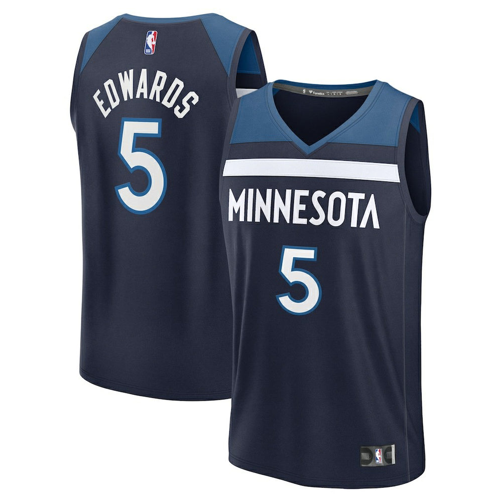 Navy Anthony Edwards Minnesota Timberwolves Fast Break Replica Player Jersey | NBA