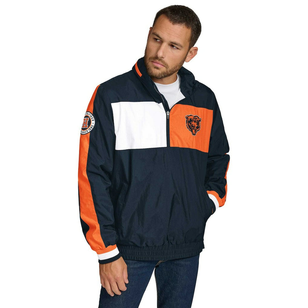 Chicago Bears Tommy Hilfiger Gael Lightweight Half-Zip Pullover Hoodie Jacket | NFL Outlet