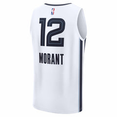 White Ja Morant Memphis Grizzlies Fast Break Replica Player Jersey | NBA