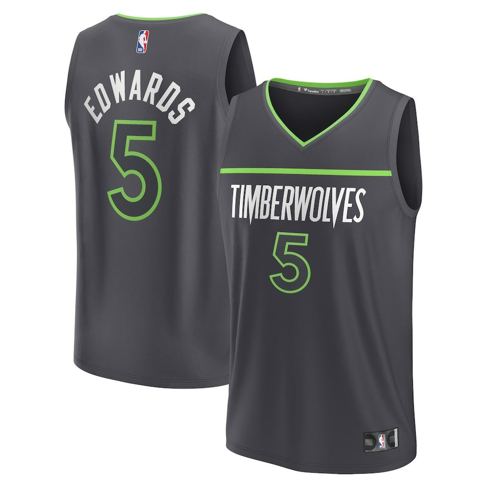 Anthracite Anthony Edwards Minnesota Timberwolves Fast Break Replica Player Jersey | NBA