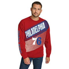 Red Philadelphia 76ers Tommy Jeans Lucas Long Sleeve T-Shirt | NBA