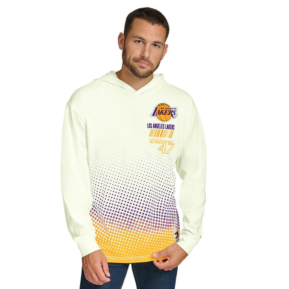 Cream Los Angeles Lakers Tommy Jeans Ben Vintage Applique Long Sleeve Hoodie T-Shirt | NBA