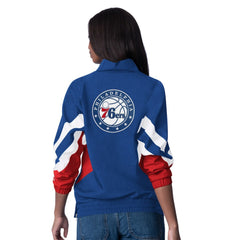 Royal Philadelphia 76ers Starter Women's Renegade Oxford Half-Zip Jacket | NBA