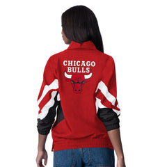 Red Chicago Bulls Starter Women's Renegade Oxford Half-Zip Jacket | NBA