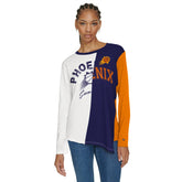 White/Purple Phoenix Suns Tommy Jeans Women's Amelia Color Blocked Long Sleeve T-Shirt | NBA