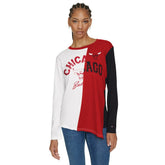 White/Red Chicago Bulls Tommy Jeans Women's Amelia Color Blocked Long Sleeve T-Shirt sale | NBA