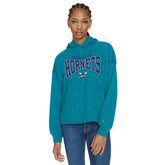 Teal Charlotte Hornets Tommy Jeans Women's Stella Cropped Pullover Hoodie | NBA