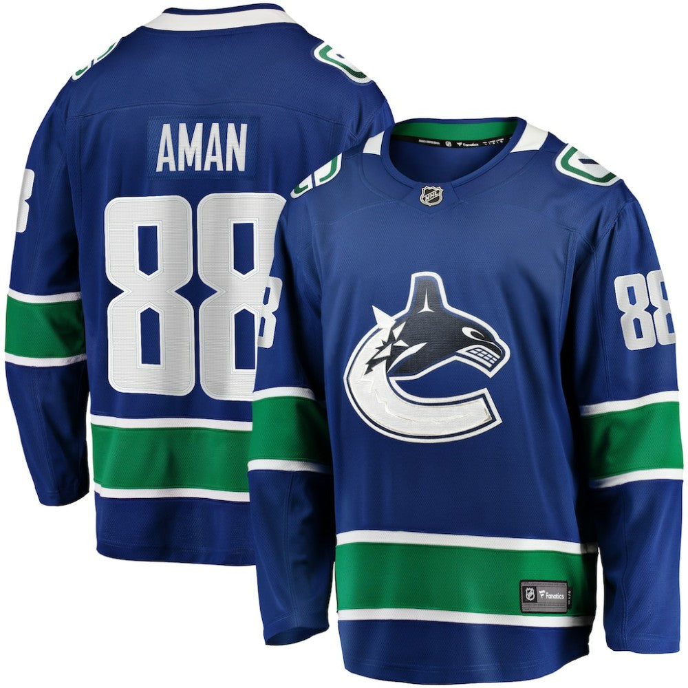 Nils Aman Vancouver Canucks Fanatics Home Premier Breakaway Player Jersey - NHL Jerseys