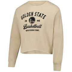 Cream Golden State Warriors Sportiqe Unisex High Country Collection Cullen Cropped Waffle Knit Long Sleeve T-Shirt sale | NBA