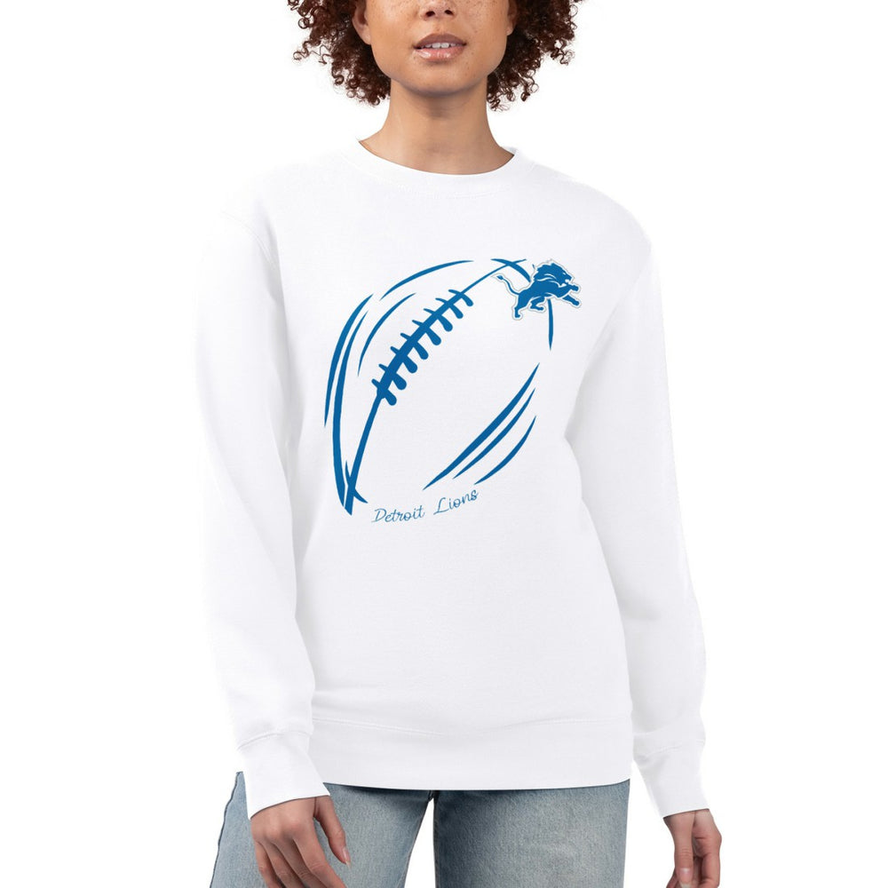 Detroit Lions G-III 4Her by Carl Banks Women's Football Logo Graphic Fleece Tri-Blend Pullover Sweatshirt | NFL Sale